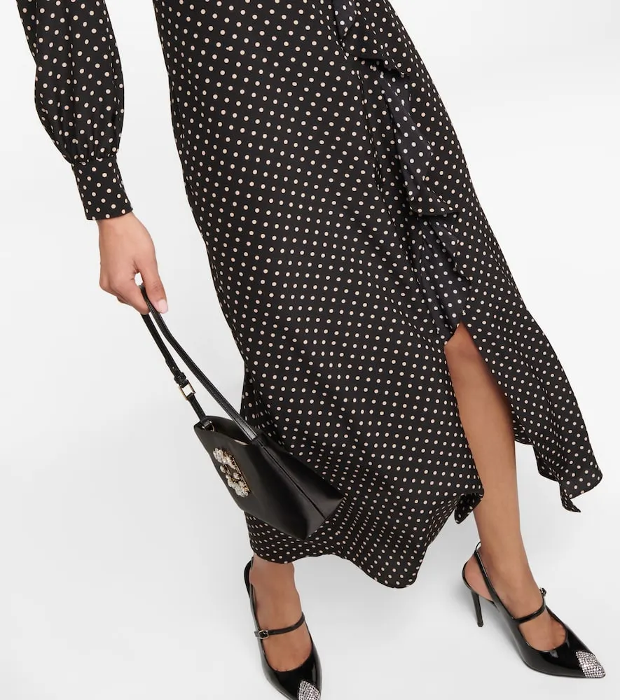 Alessandra Rich Polka-dotted silk midi dress