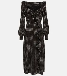 Alessandra Rich Polka-dotted silk midi dress