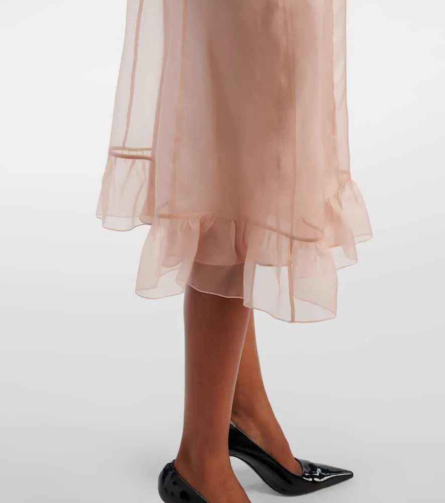 Alessandra Rich Ruffled silk organza minidress