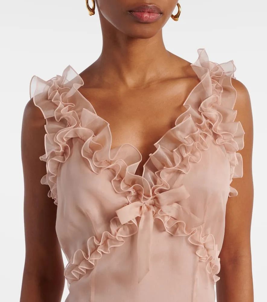 Alessandra Rich Ruffled silk organza minidress