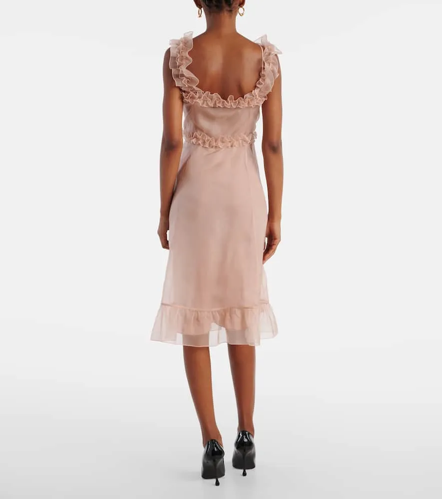 Alessandra Rich Ruffled silk organza minidress