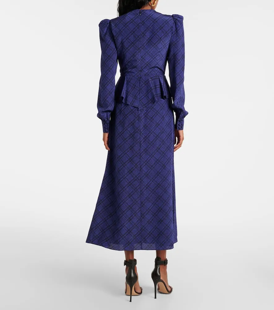 Alessandra Rich Tartan silk midi dress