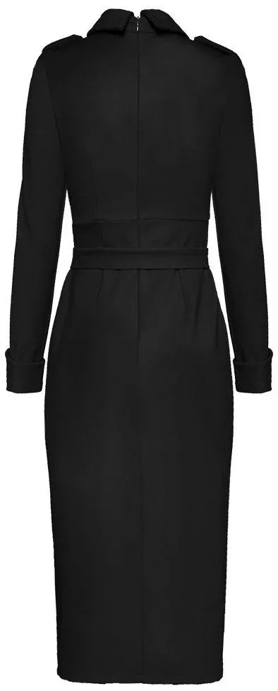 Belted Midi Shirt-Dress - Black or Red