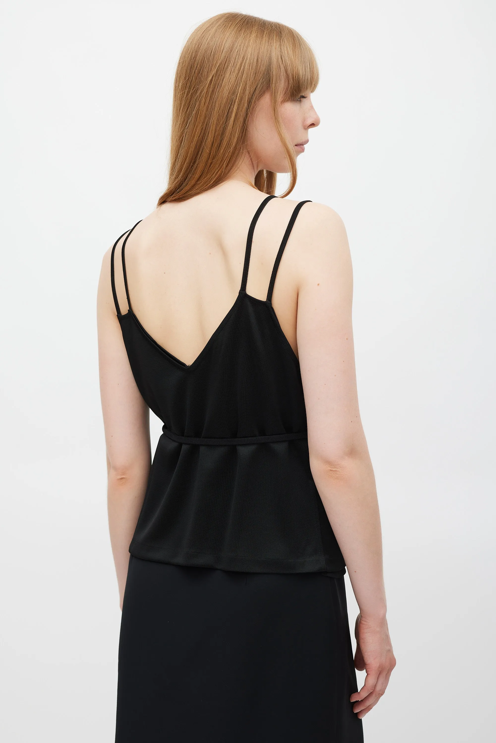 Black Jersey Wrap Top
