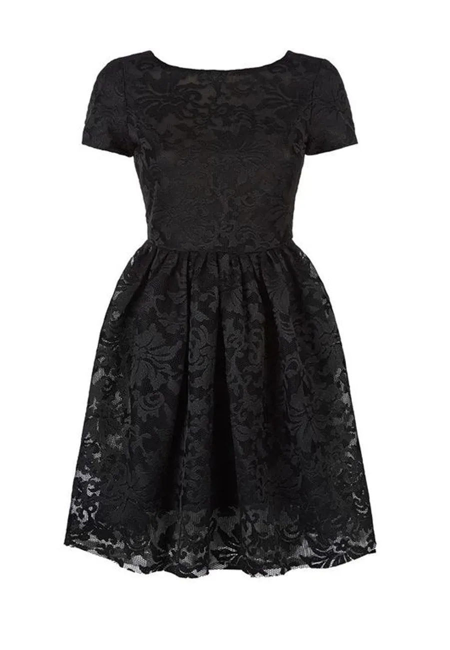 Black Rimia Lace Mini Dress