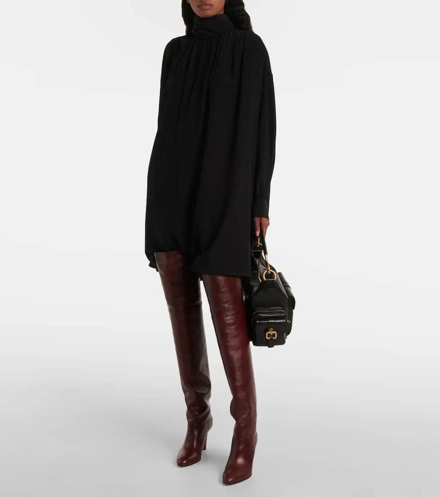 Chloe Gathered silk midi dress