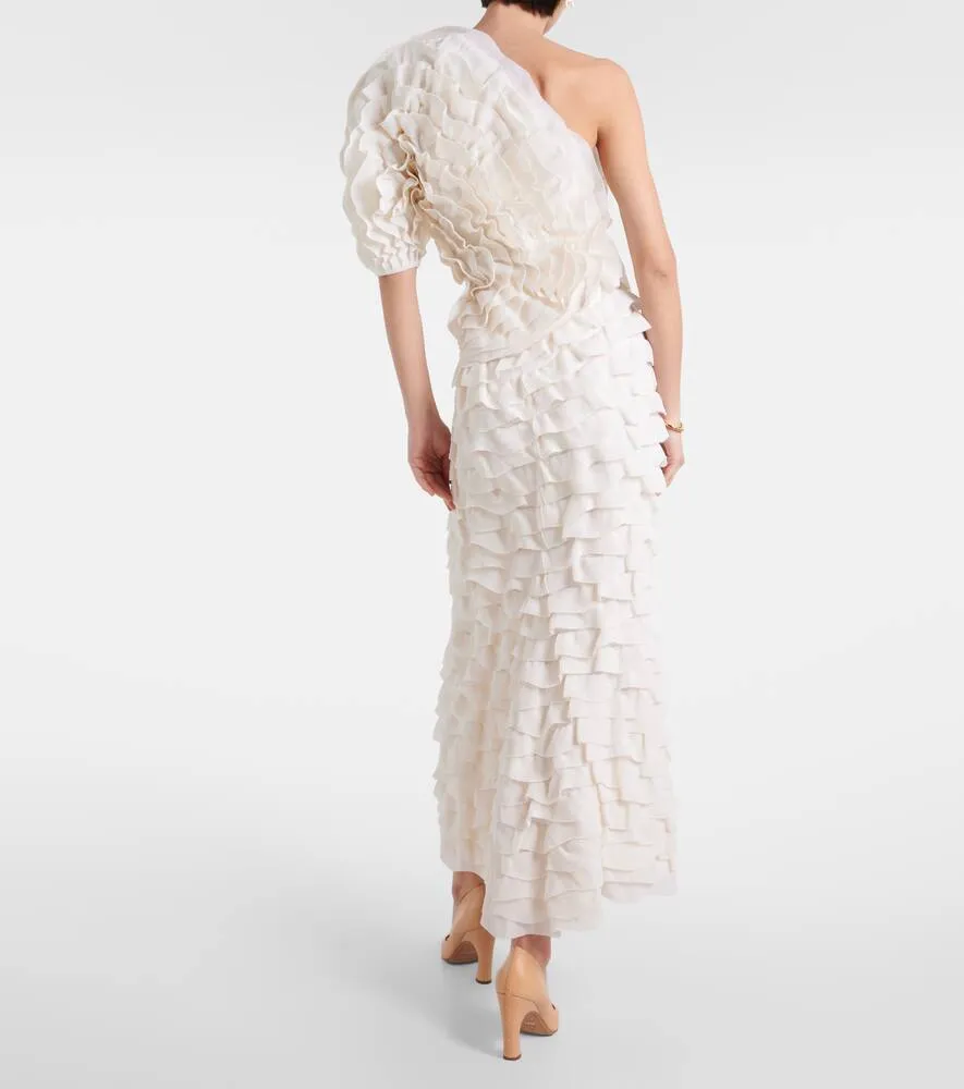 Chloe One-shoulder silk-blend gown