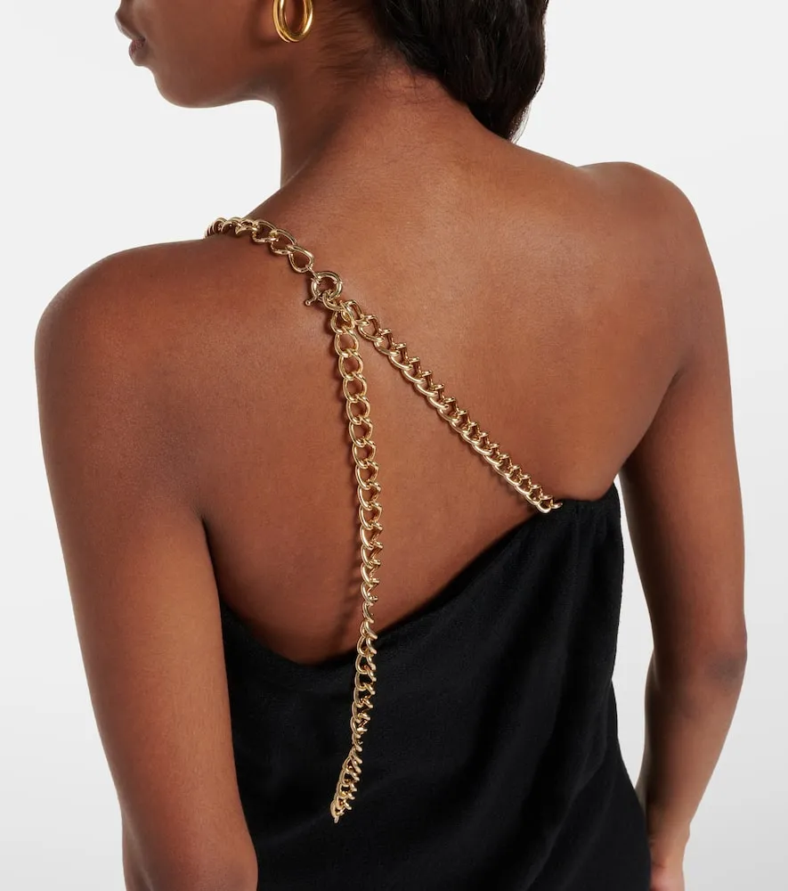 Chloe One-shoulder virgin wool midi dress