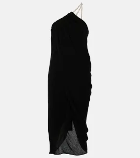 Chloe One-shoulder virgin wool midi dress