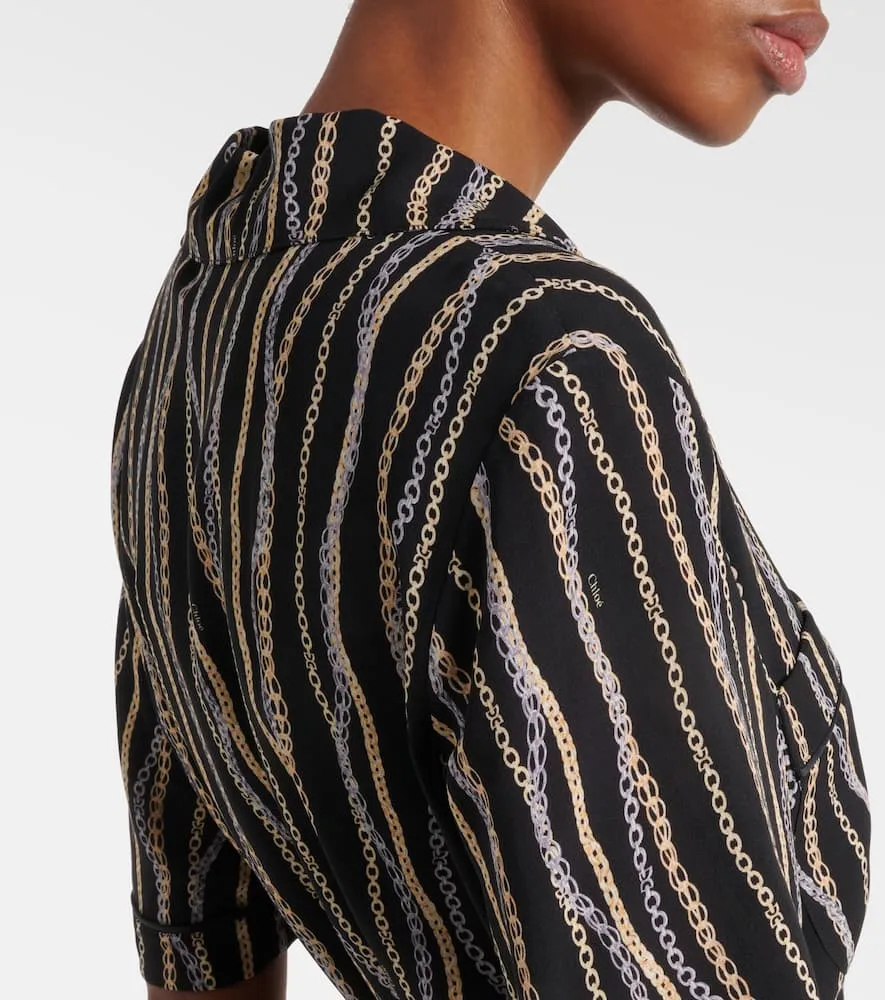 Chloe Printed silk sabl√É¬© shirt dress
