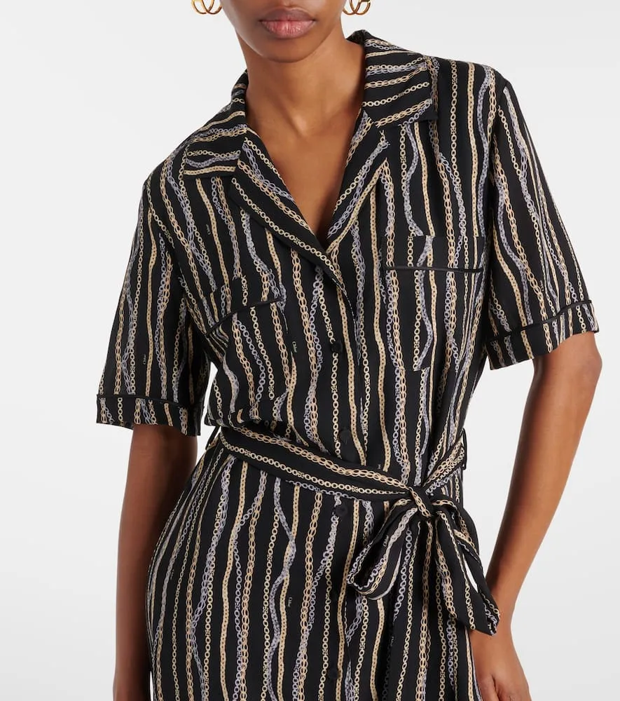 Chloe Printed silk sabl√É¬© shirt dress