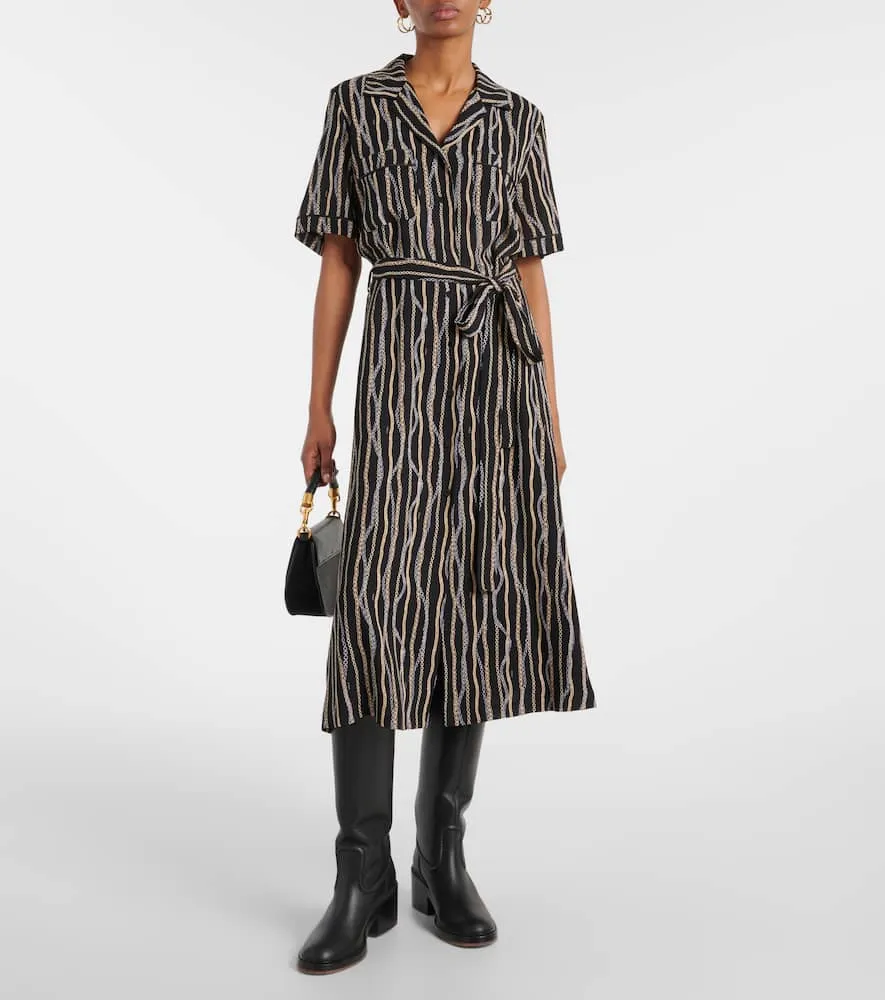 Chloe Printed silk sabl√É¬© shirt dress