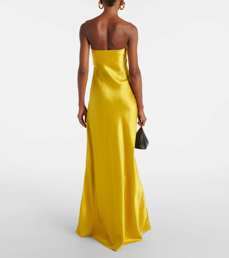 Christopher Esber Filo strapless silk satin gown
