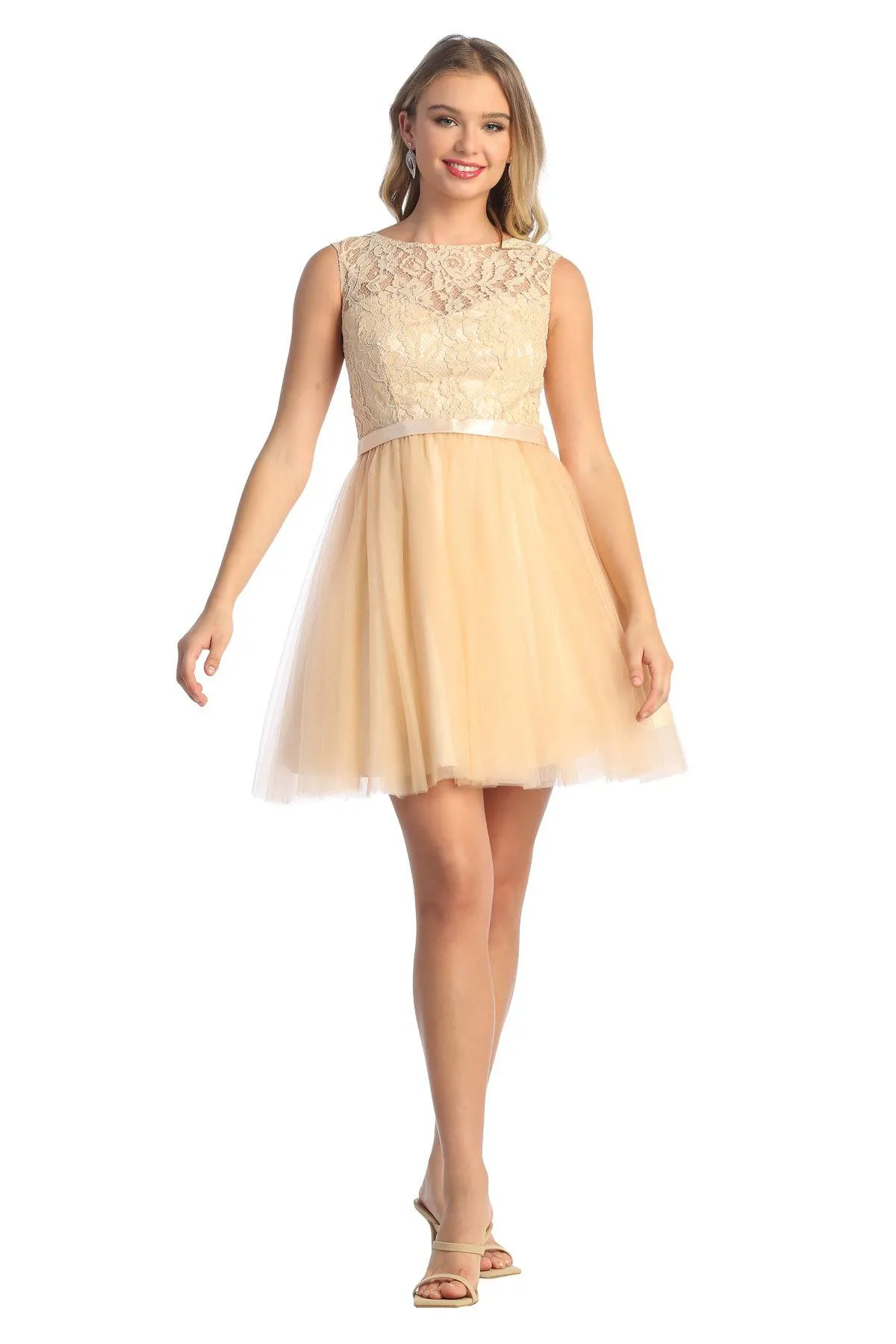 Cindy Collection 1432 Short Corset Grade 8 Grad Dress