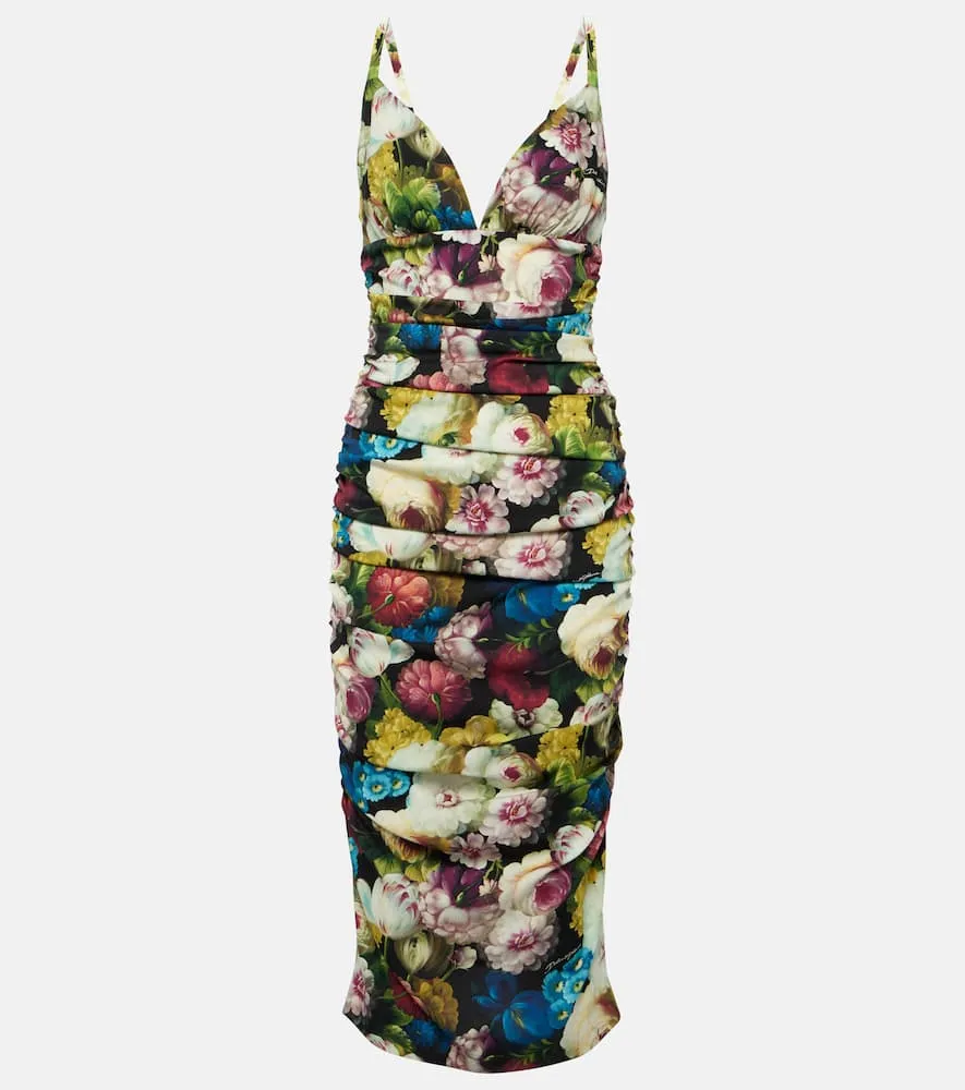 Dolce&Gabbana Floral silk-blend charmeuse midi dress