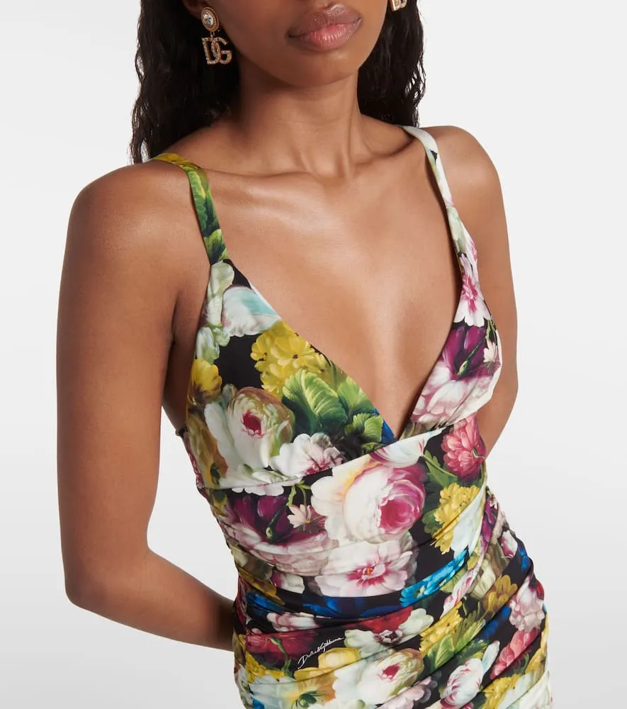 Dolce&Gabbana Floral silk-blend charmeuse midi dress
