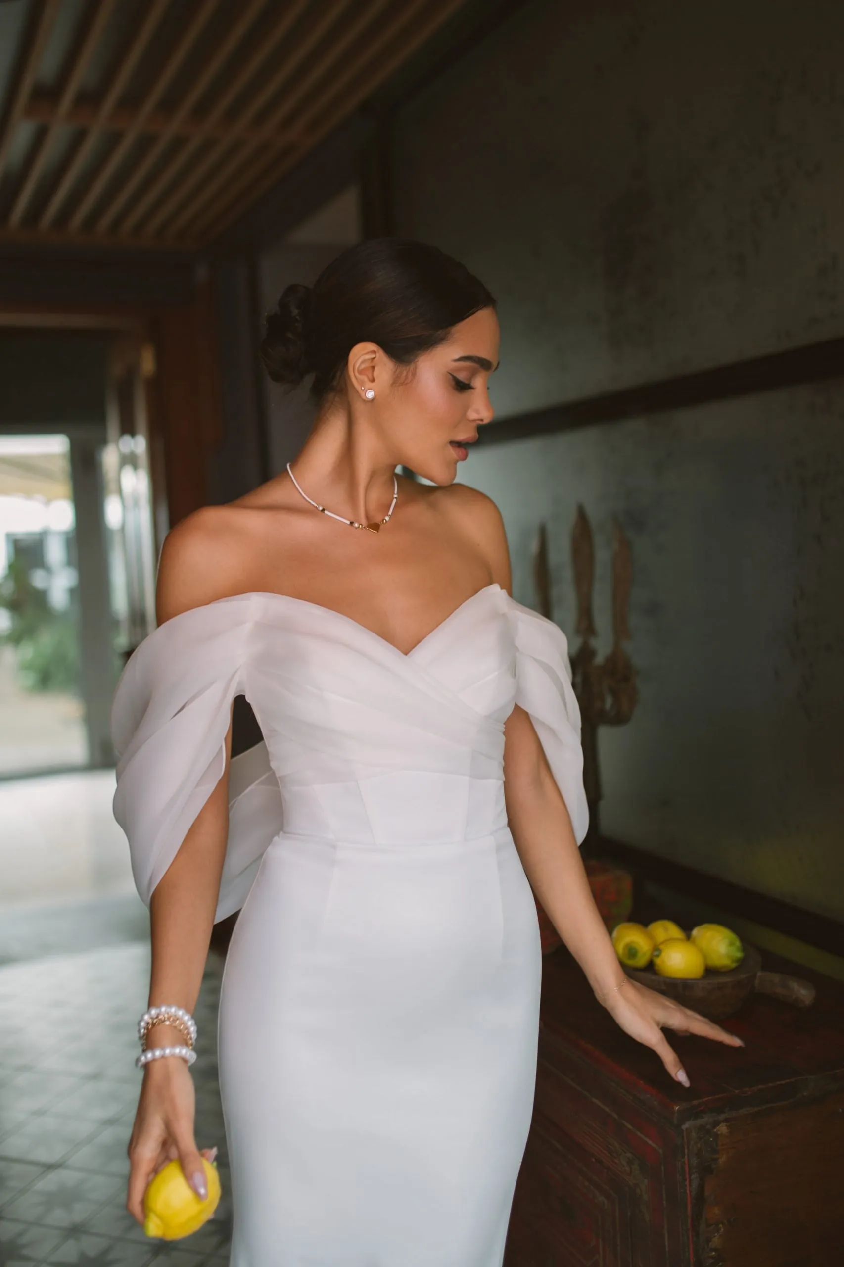 Elegant Sweetheart Mermaid Wedding Dress Women White Off The Shoulder Open Back Satin Bridal Gown Sweep Train Vestidos De Novia