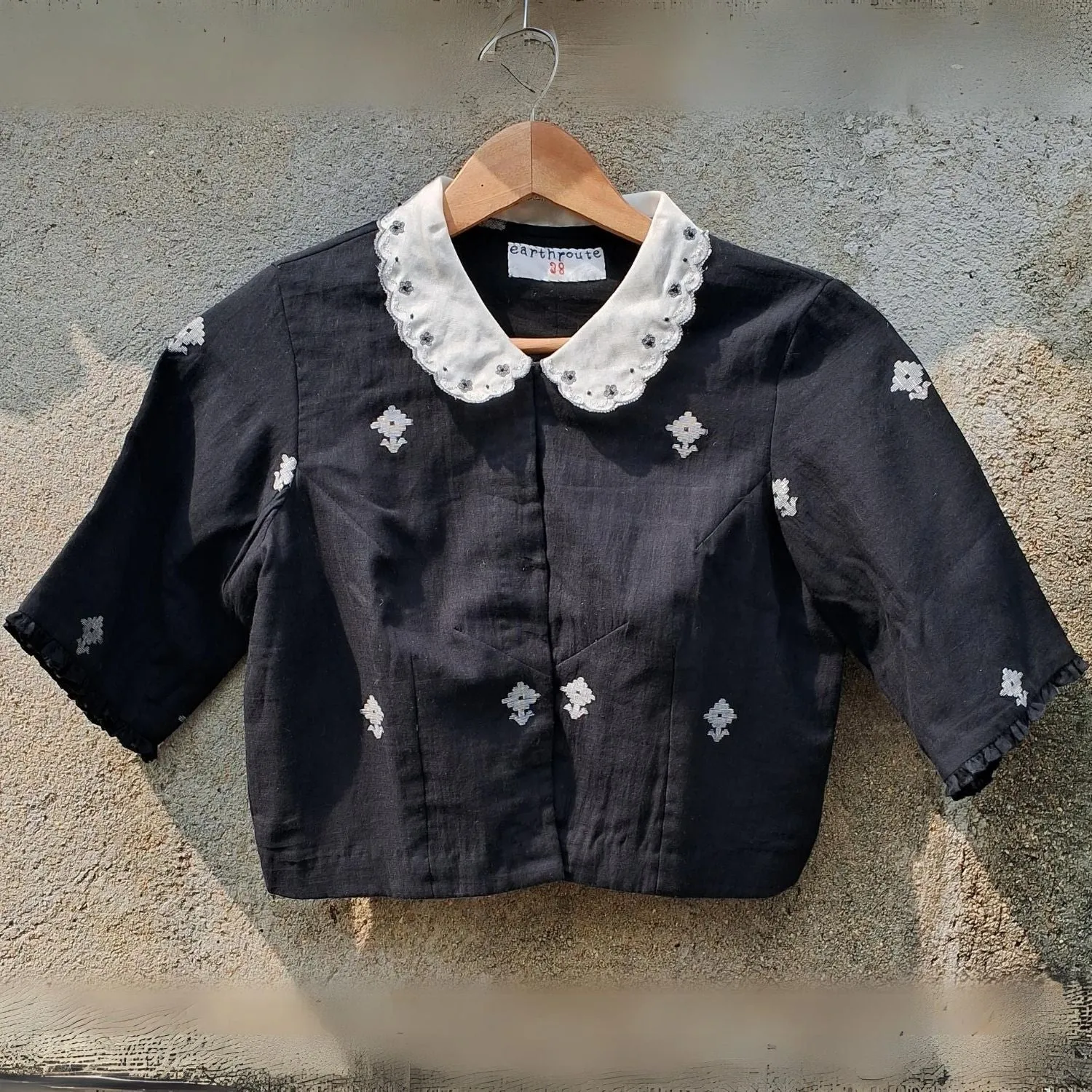 Embroidered Saree Blouse | Jamdani Cotton Muslin | Formal Wear | Black & White