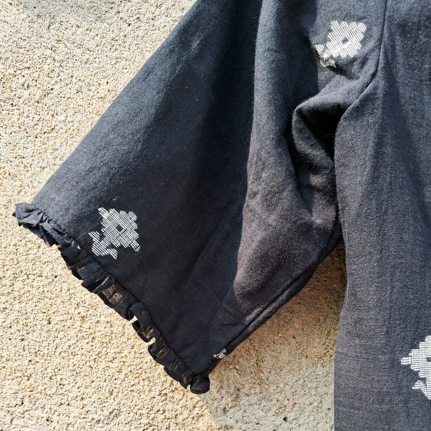 Embroidered Saree Blouse | Jamdani Cotton Muslin | Formal Wear | Black & White