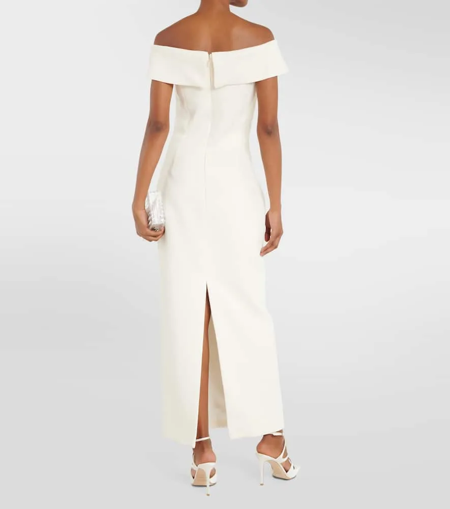 Emilia Wickstead Bridal Sandra off-shoulder crêpe midi dress