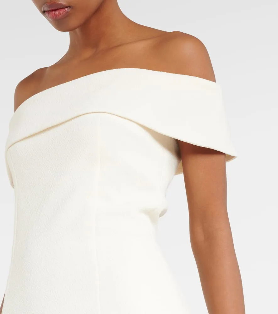 Emilia Wickstead Bridal Sandra off-shoulder crêpe midi dress