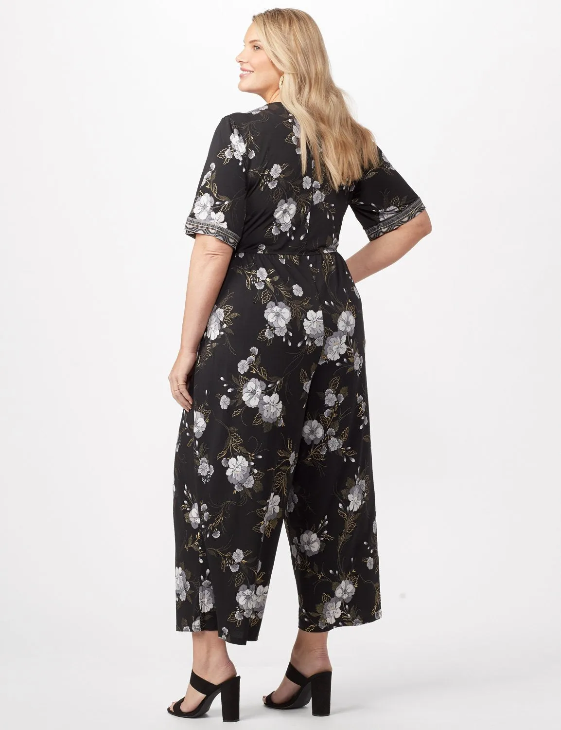 Floral Border Jumpsuit Plus