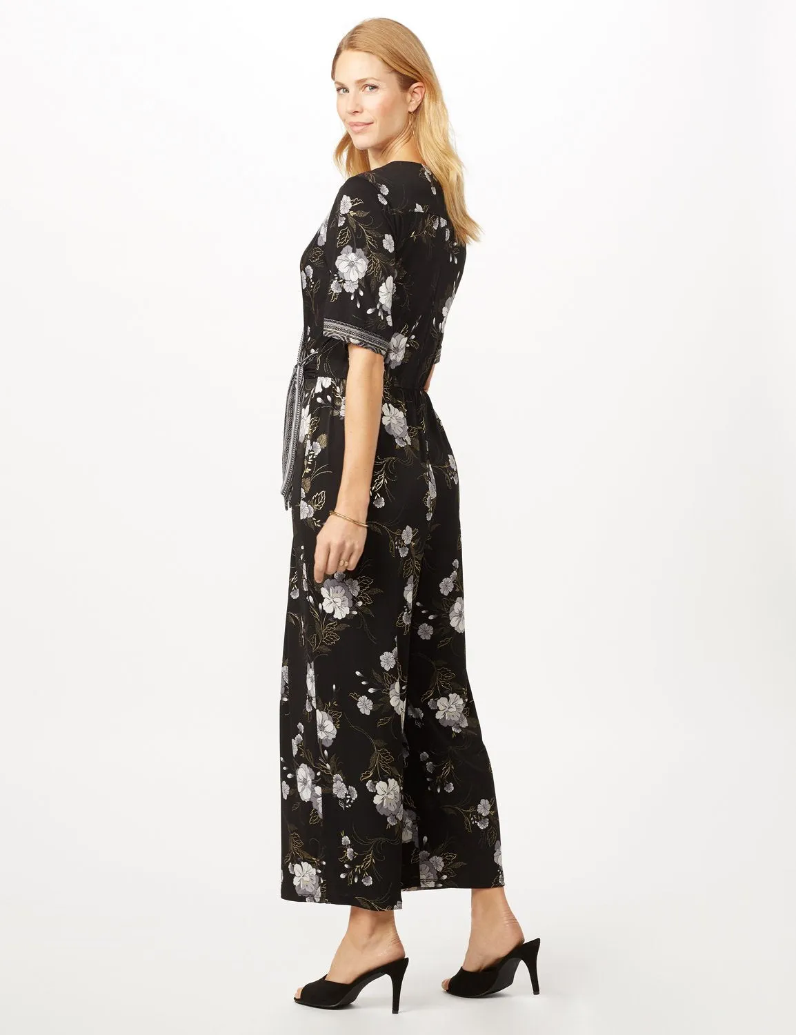 Floral Border Jumpsuit
