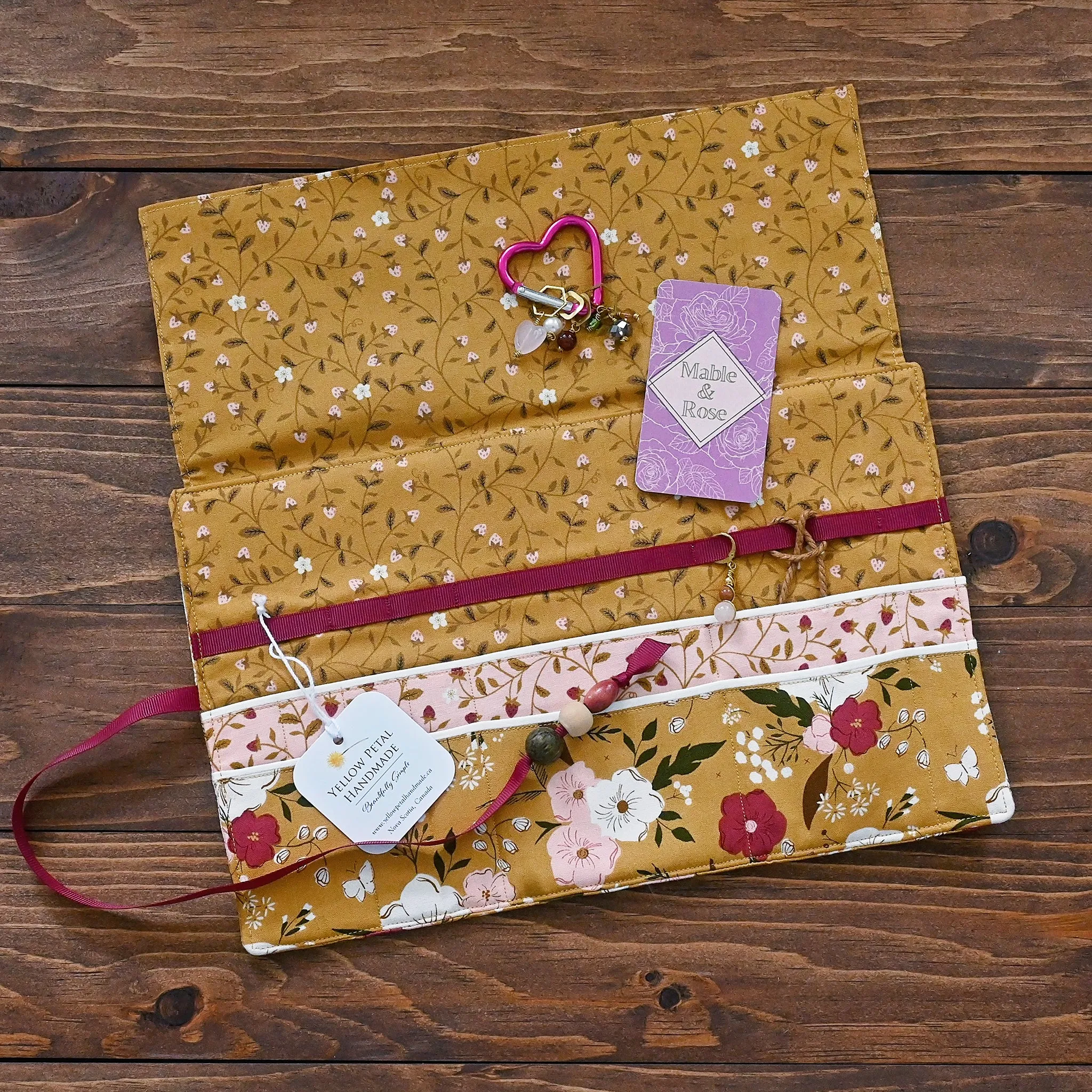 Get It Together Wrap in Gold and Pink Floral - A Collaboration with Mable and Rose Handmade