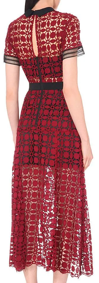 Guipure Embroidered Midi Dress