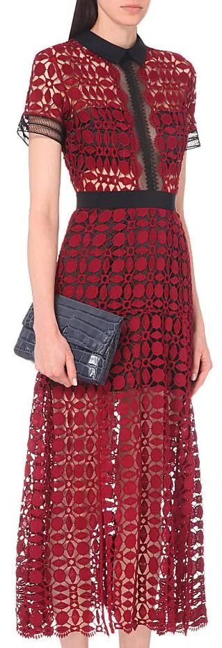 Guipure Embroidered Midi Dress