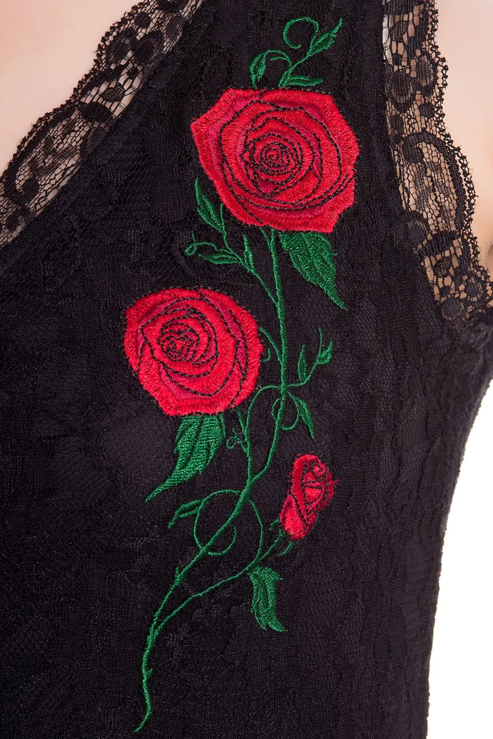 Hell Bunny Floral Lace Black Cocktail Party Dress Hi-Lo Dress