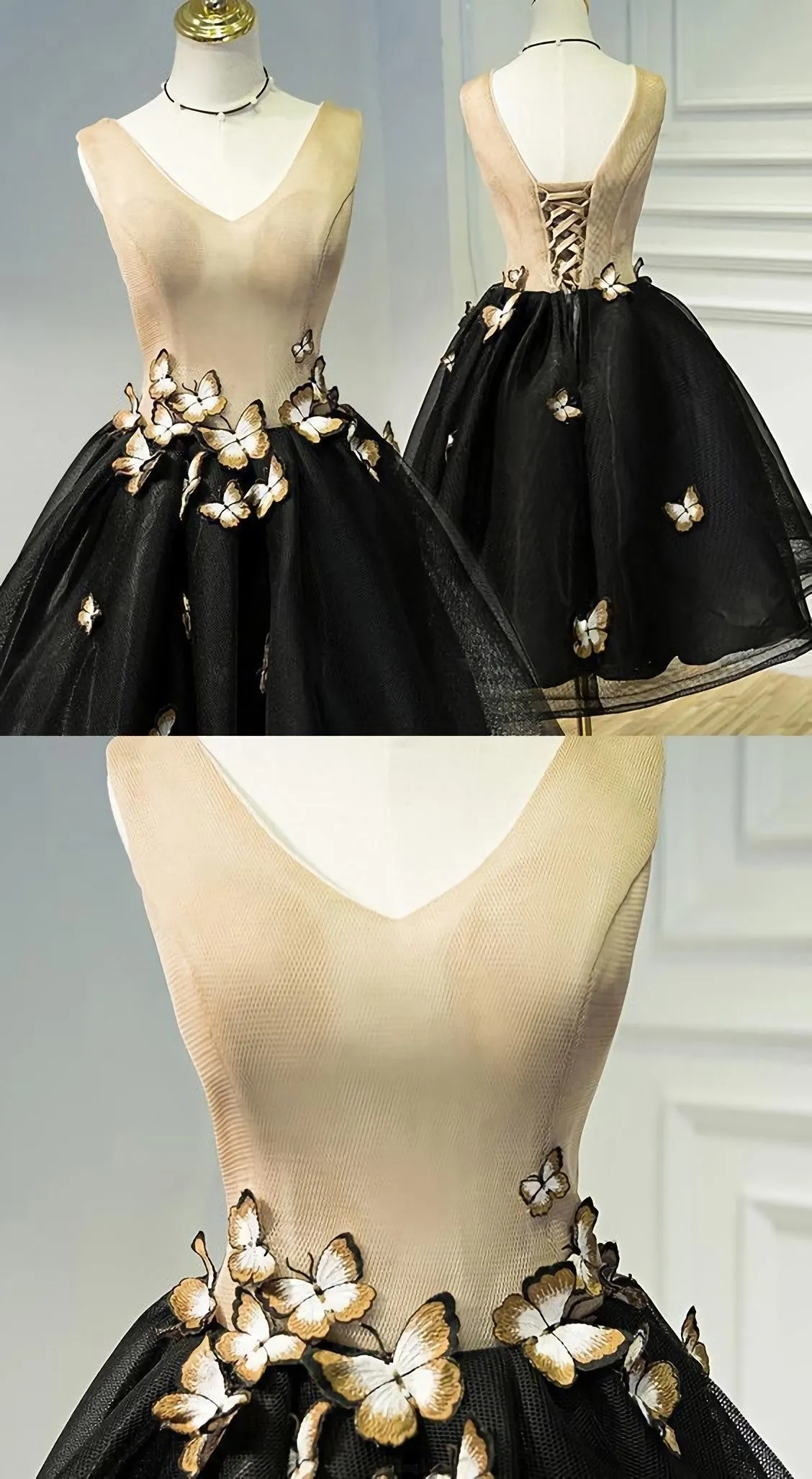 Homecoming Prom Dress, Outstanding Short Prom Dresses With A Line Princess Lace Up Butterfly Dresses