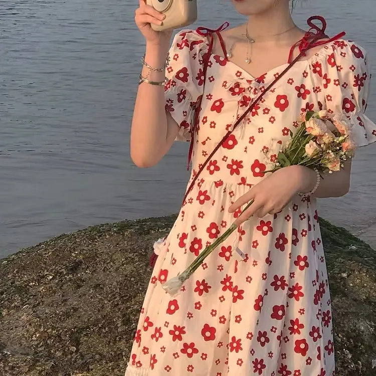 Kawaii Sweet Floral Lace Dress