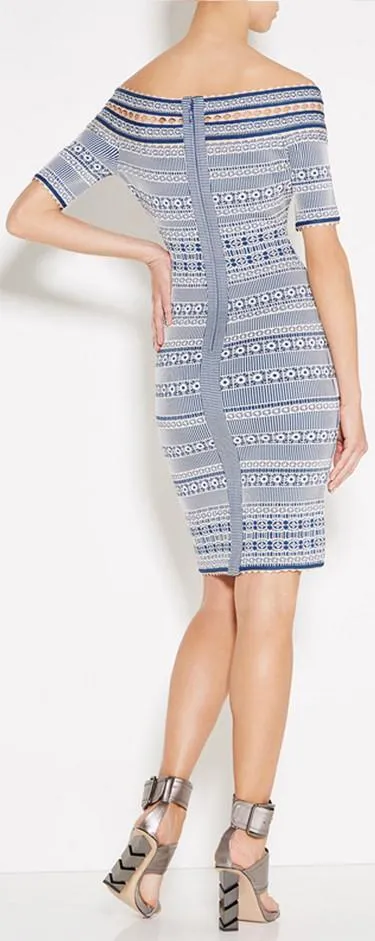 Lacey Plaited Lace Off-Shoulder Dress