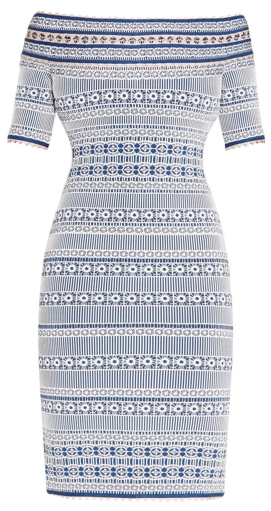 Lacey Plaited Lace Off-Shoulder Dress
