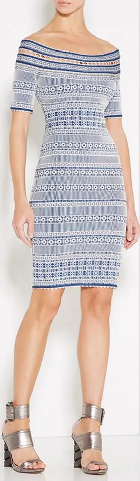Lacey Plaited Lace Off-Shoulder Dress