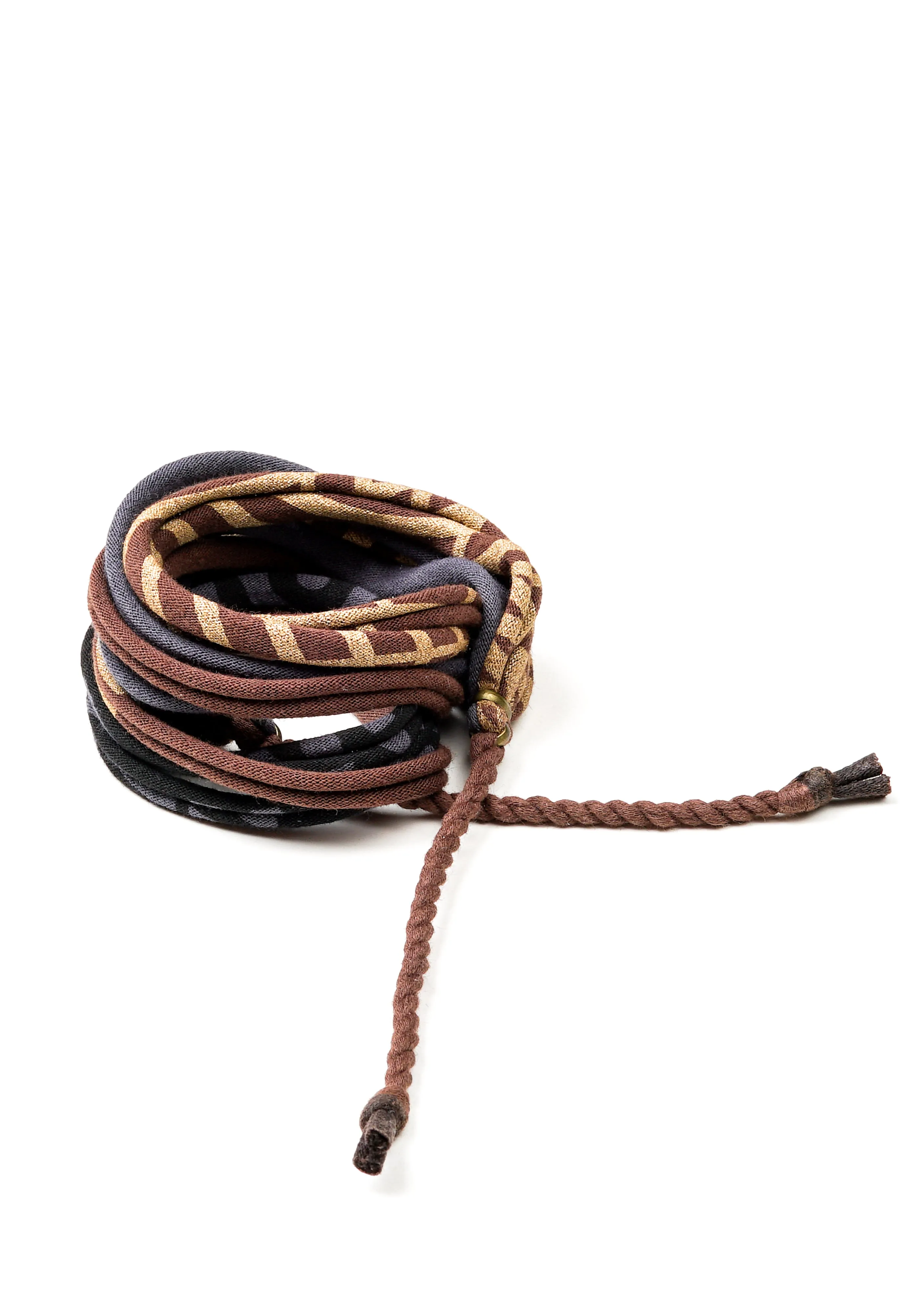 Necklush Wrap Bracelet / Grey Brown & Gold / Unisex