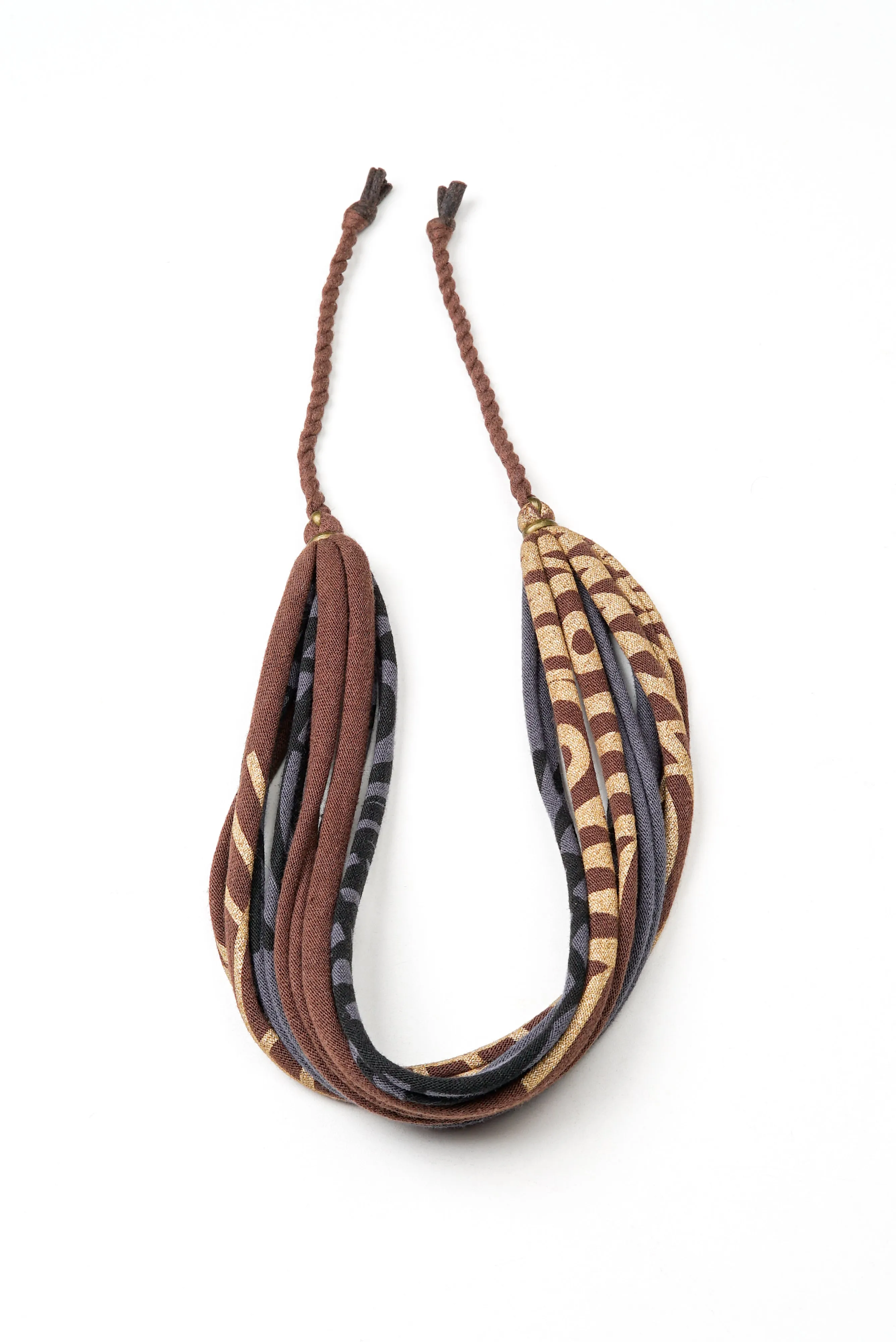 Necklush Wrap Bracelet / Grey Brown & Gold / Unisex