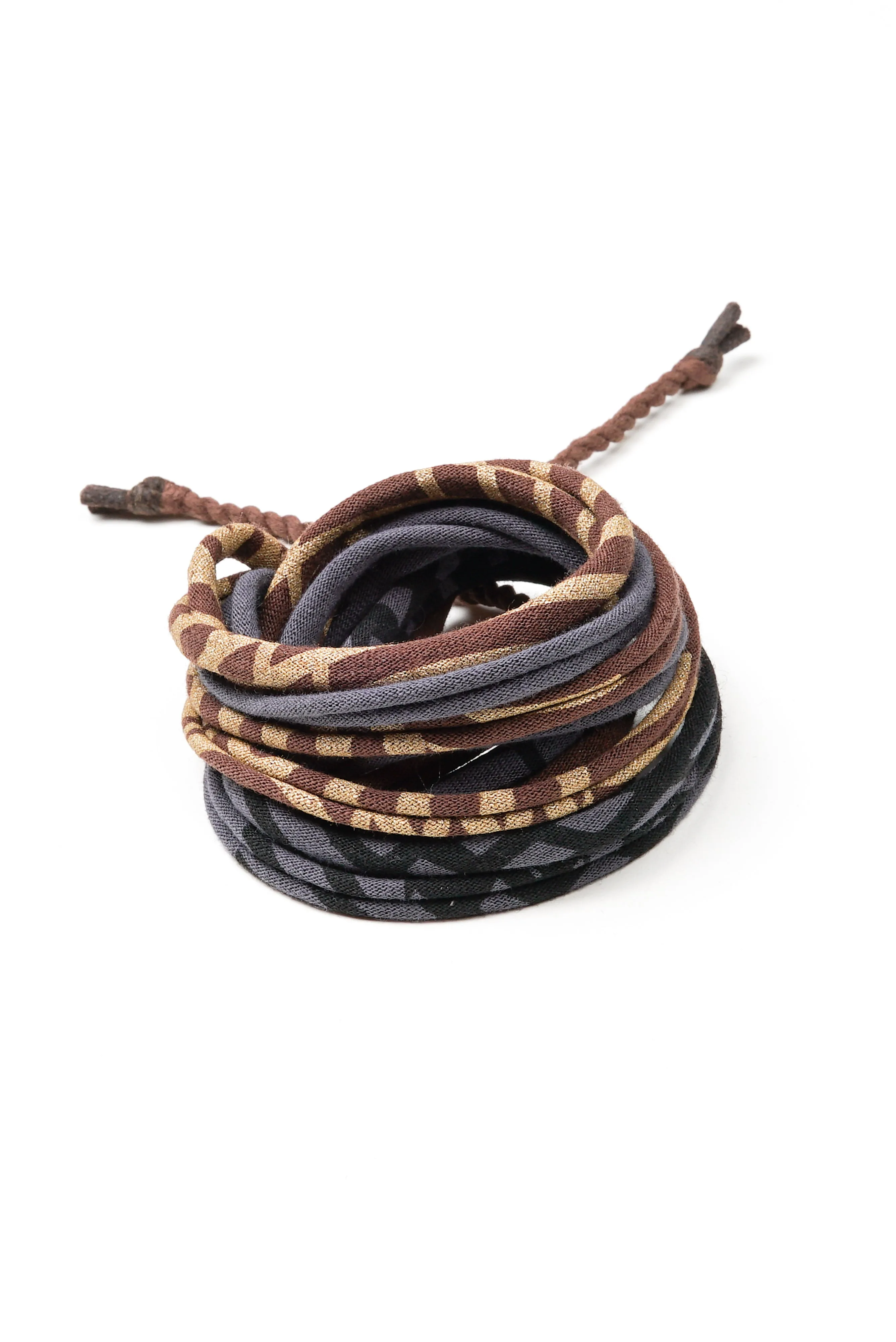 Necklush Wrap Bracelet / Grey Brown & Gold / Unisex