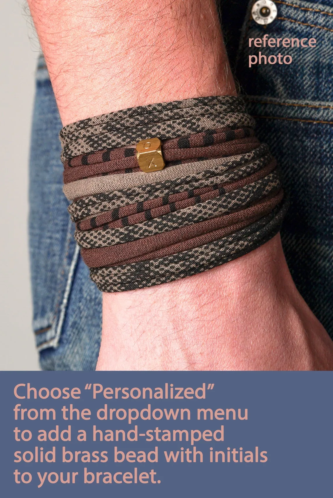 Necklush Wrap Bracelet / Grey Brown & Gold / Unisex