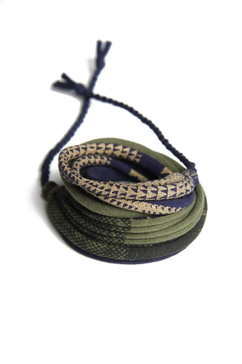 Necklush Wrap Bracelet / Navy Blue Green & Gold / Unisex