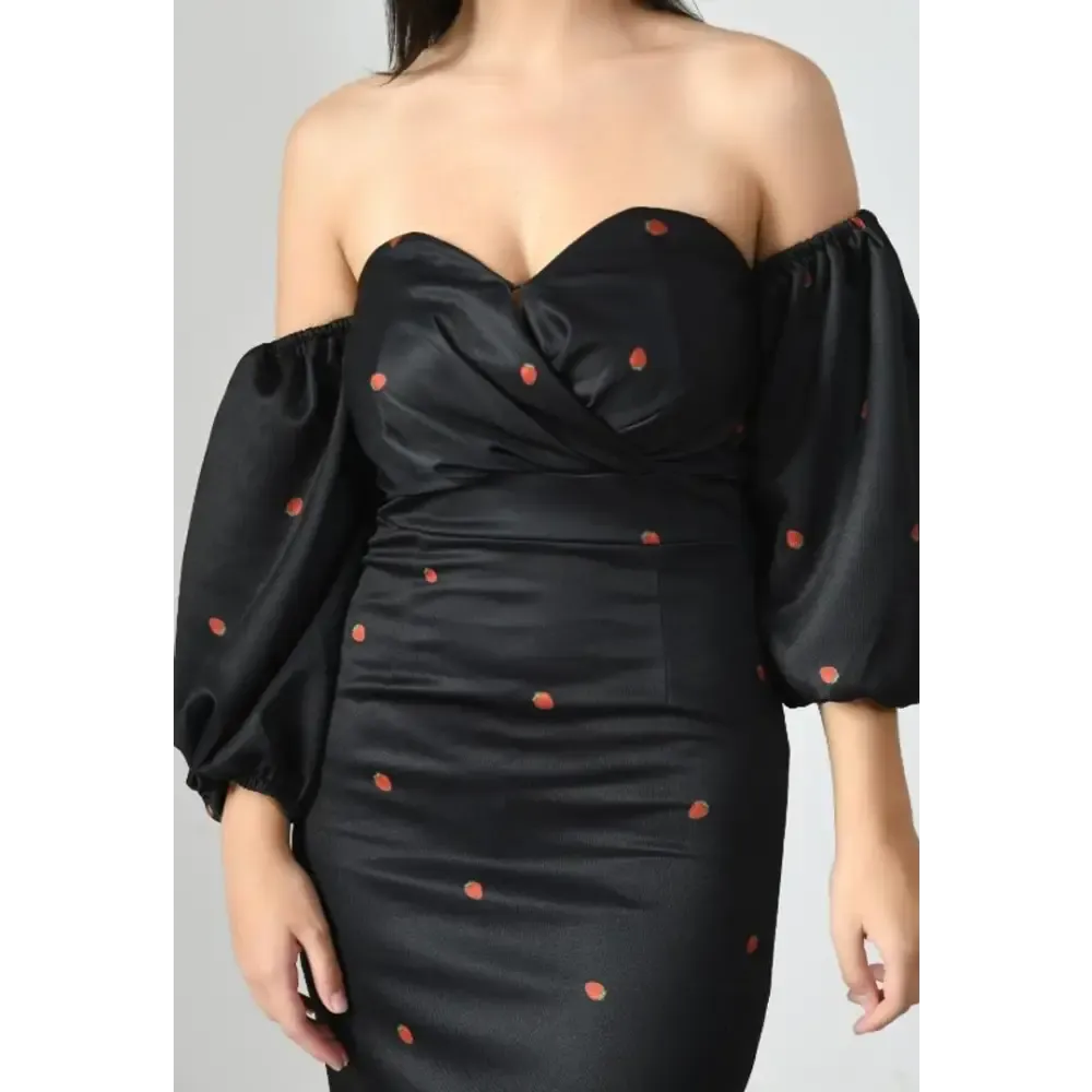 Off Shoulder Dotted Dress
