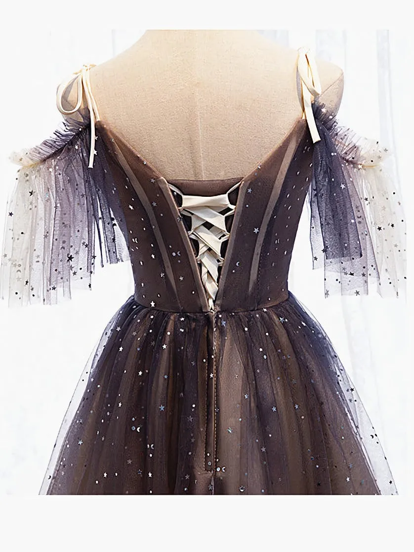 Off the Shoulder Deep Purple Short Prom Dresses, Off Shoulder Short Purple Formal Homecoming Dresses