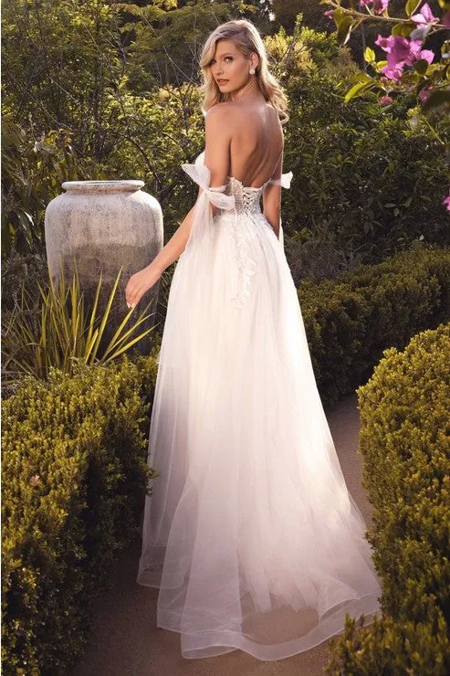 Off White Off Shoulder Lace Bridal Wedding Dress