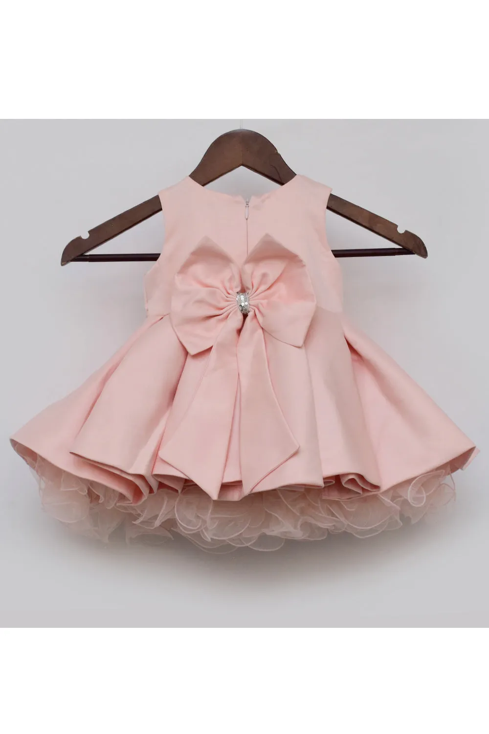 Pink Pearl Embroidered Bow Dress