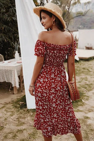 Red Off Shoulder Dress