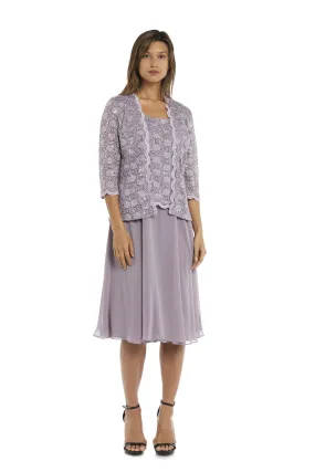 Sequined Lace Chiffon Dress and Jacket