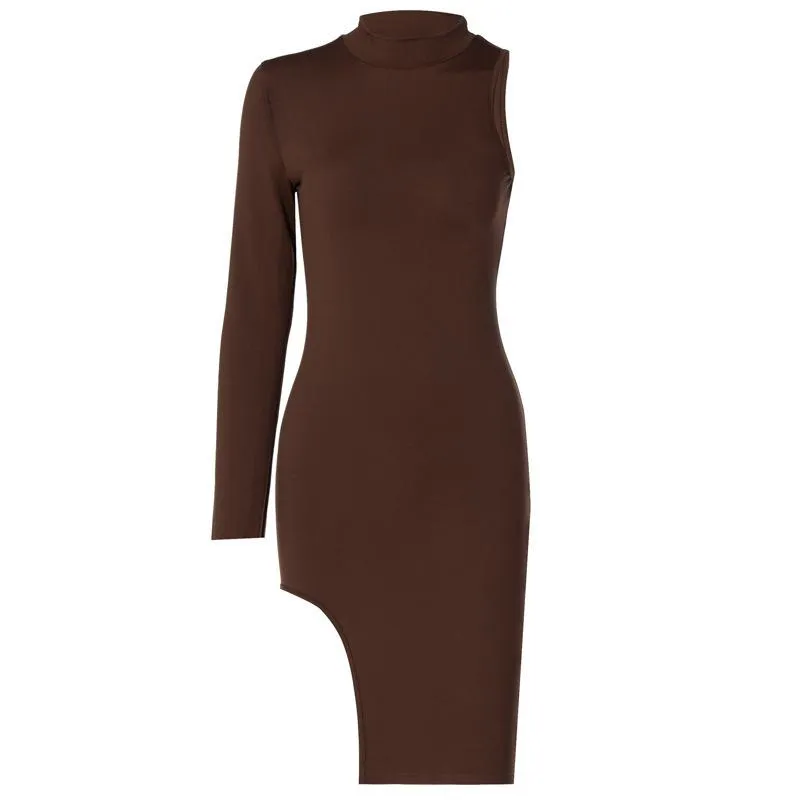 Sexy High Neck One Shoulder Mini Dresses