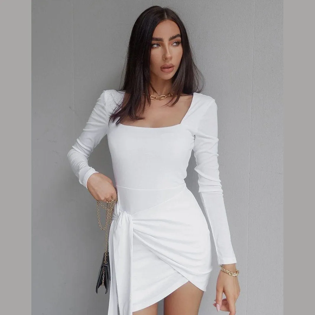 Sexy Long Sleeves U Neck Fall Dresses