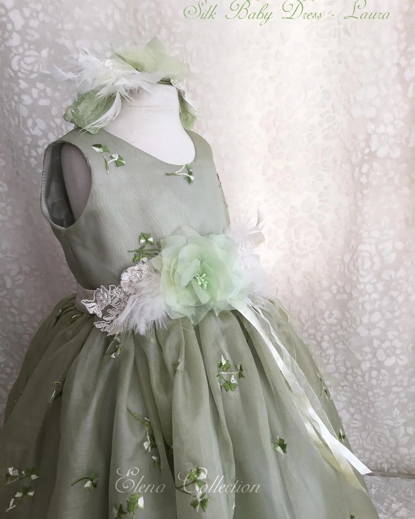 Silk Green  Baby Dress- Laura
